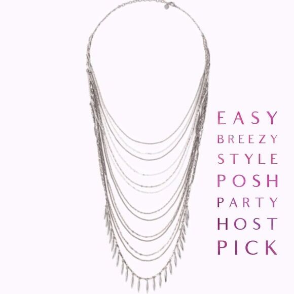 stella & dot ~ lindsay silver layering necklace - Picture 6 of 7